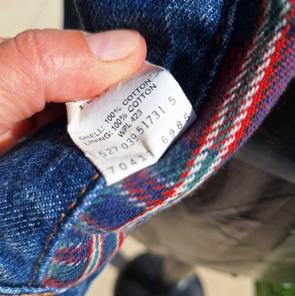 RARE vintage Levi's flannel blanket lined jean jacket size XL - Picture 9 of 12